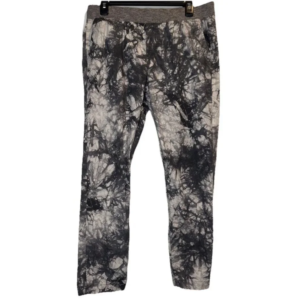 Cabi Women’s Gray White Tie Dye Pull on Elastic Waist Jogger‎ Pants #5075 Sz M